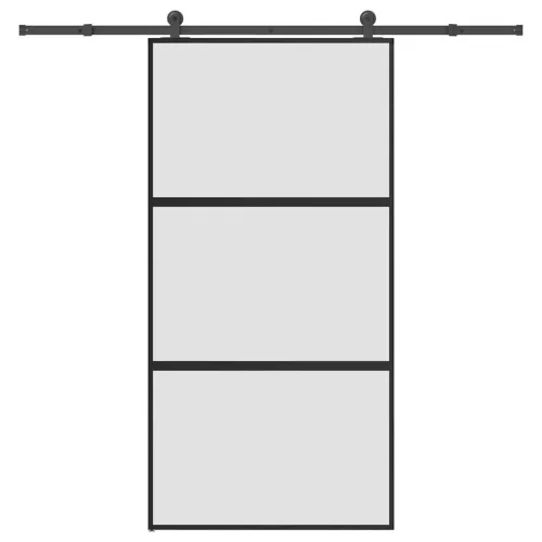 vidaXL tolóajtó vasalatokkal 102,5x205 cm edzett üveg&Alumínium