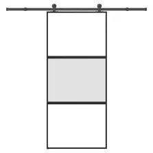   vidaXL tolóajtó vasalattal 90x205 cm edzett üveg&Alumínium