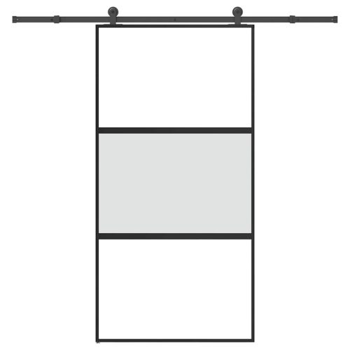 vidaXL tolóajtó vasalatokkal 102,5x205 cm edzett üveg&Alumínium