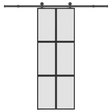   vidaXL tolóajtó vasalatokkal 76x205 cm edzett üveg&Alumínium