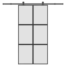   vidaXL tolóajtó vasalatokkal 102,5x205 cm edzett üveg&Alumínium