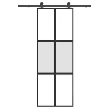   vidaXL tolóajtó vasalatokkal 76x205 cm edzett üveg&Alumínium