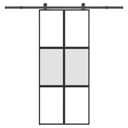 vidaXL tolóajtó vasalattal 90x205 cm edzett üveg&Alumínium