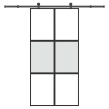   vidaXL tolóajtó vasalatokkal 102,5x205 cm edzett üveg&Alumínium