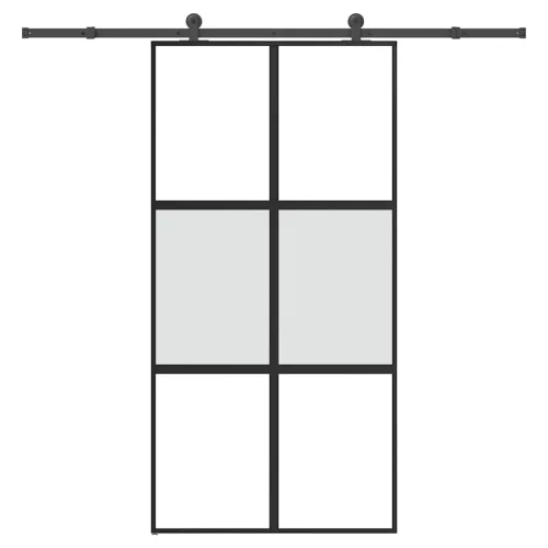 vidaXL tolóajtó vasalatokkal 102,5x205 cm edzett üveg&Alumínium