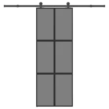   vidaXL tolóajtó vasalatokkal 76x205 cm edzett üveg&Alumínium