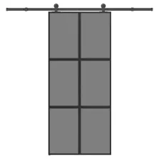   vidaXL tolóajtó vasalattal 90x205 cm edzett üveg&Alumínium