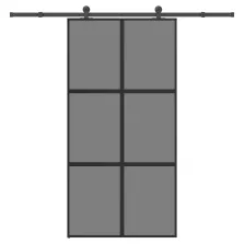   vidaXL tolóajtó vasalatokkal 102,5x205 cm edzett üveg&Alumínium