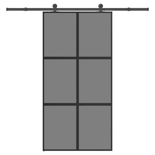 vidaXL tolóajtó vasalatokkal 102,5x205 cm edzett üveg&Alumínium