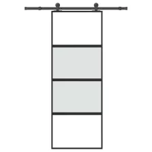   vidaXL tolóajtó vasalatokkal 76x205 cm edzett üveg&Alumínium