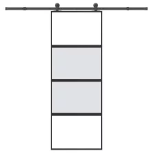   vidaXL tolóajtó vasalatokkal 76x205 cm edzett üveg&Alumínium