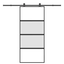   vidaXL tolóajtó vasalattal 90x205 cm edzett üveg&Alumínium