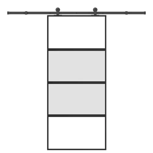vidaXL tolóajtó vasalattal 90x205 cm edzett üveg&Alumínium