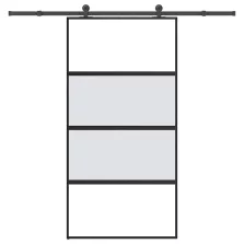   vidaXL tolóajtó vasalatokkal 102,5x205 cm edzett üveg&Alumínium