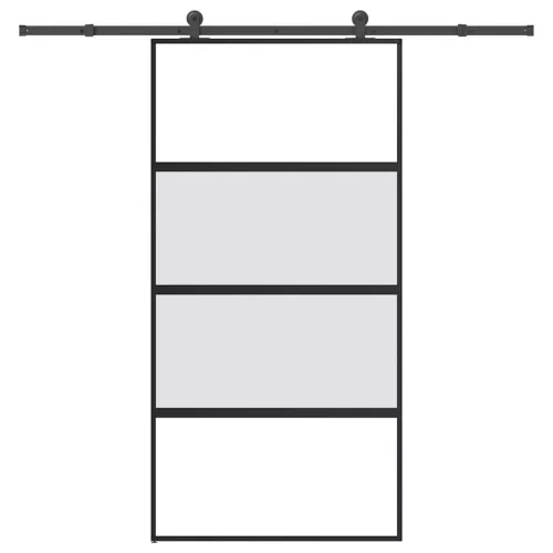 vidaXL tolóajtó vasalatokkal 102,5x205 cm edzett üveg&Alumínium