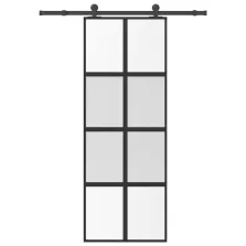   vidaXL tolóajtó vasalatokkal 76x205 cm edzett üveg&Alumínium