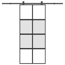   vidaXL tolóajtó vasalattal 90x205 cm edzett üveg és alumínium szett
