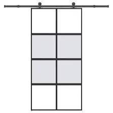   vidaXL tolóajtó vasalatokkal 102,5x205 cm edzett üveg és alumínium