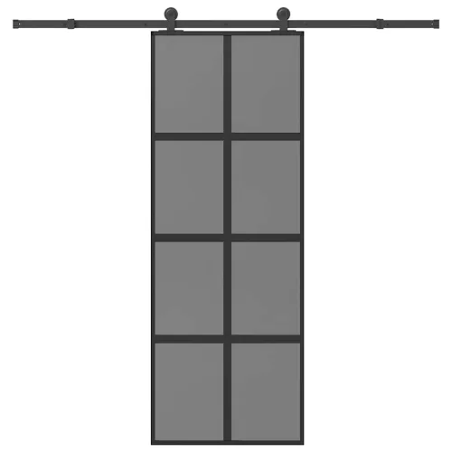 vidaXL tolóajtó vasalatokkal 76x205 cm edzett üveg&Alumínium