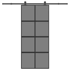   vidaXL tolóajtó vasalattal 90x205 cm edzett üveg és alumínium szett