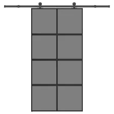   vidaXL tolóajtó vasalatokkal 102,5x205 cm edzett üveg és alumínium