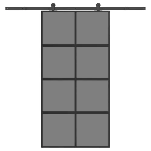 vidaXL tolóajtó vasalatokkal 102,5x205 cm edzett üveg és alumínium