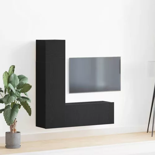 vidaXL TV szekrény garnitúra 3 pcs Musta tammi 130.5 x 30 x 140 cm