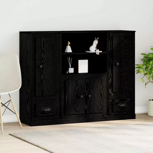 vidaXL Magasfiók fiókkal Fekete tölgy 132 x 35,5 x 103,5 cm Faanyag