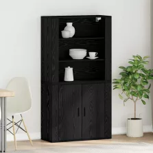 vidaXL Magasfiú Fekete tölgy 80 x 33 x 150 cm Faanyag