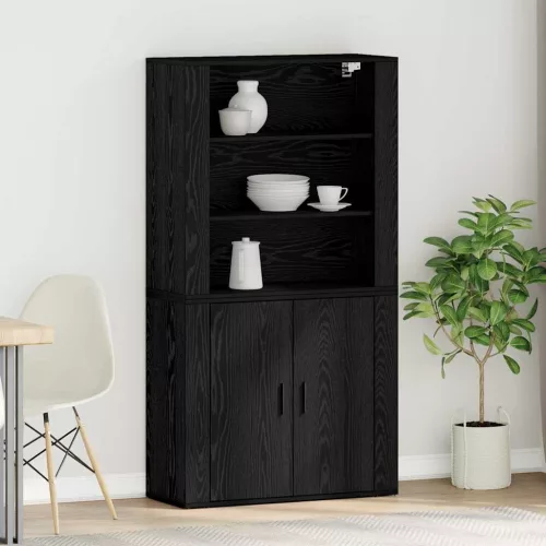 vidaXL Magasfiú Fekete tölgy 80 x 33 x 150 cm Faanyag