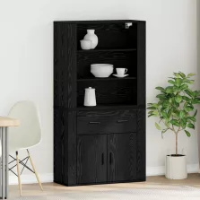   vidaXL Magasító fiókkal Musta tammi 80 x 33 x 150 cm Faanyag
