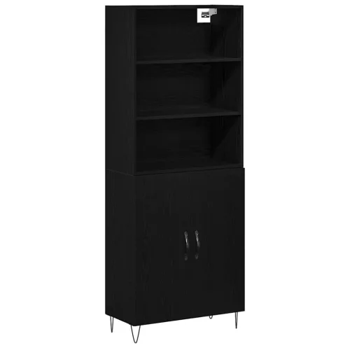 vidaXL Magasfiú 2 pcs Musta tammi 70 x 34 x 180 cm Faanyag