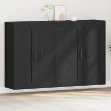   vidaXL Fali szekrény 2 pcs Musta tammi 160 x 34 x 90 cm Faanyag
