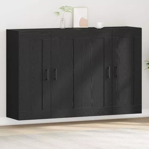 vidaXL Fali szekrény 2 pcs Musta tammi 160 x 34 x 90 cm Faanyag