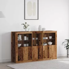   vidaXL Széf LED -es lámpákkal Régi fa 162 x 37 x 100 cm Faanyag