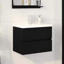   vidaXL Mosdószekrény tárolóval Musta tammi 60 x 39 x 62 cm Faanyag