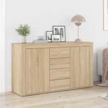 vidaXL Széf fiókkal Sonoma tölgy 120 x 36 x 69 cm Faanyag