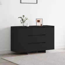 vidaXL Széf fiókkal Fekete 120 x 41 x 75 cm Faanyag