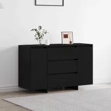vidaXL Széf fiókkal Fekete tölgy 120 x 41 x 75 cm Faanyag