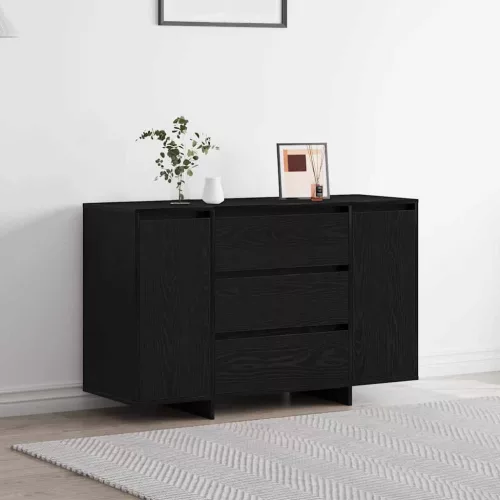 vidaXL Széf fiókkal Fekete tölgy 120 x 41 x 75 cm Faanyag