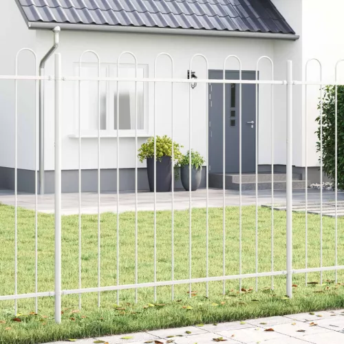 vidaXL Kerti Kerítés 4 pcs Szürke 6,8 x 1,2 m Porfestett acél