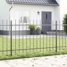   vidaXL Kerti Kerítés 8 pcs Szürke 13,6 x 0,8 m Porfestett acél