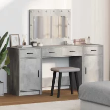   vidaXL Öltözködőasztal fiókkal 3 pcs Szürke 40 x 41 x 75 cm Faanyag