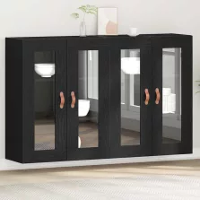   vidaXL Fali Szekrények 2 pcs Musta tammi 69,5 x 34 x 90 cm Faanyag