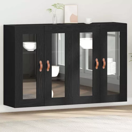 vidaXL Fali Szekrények 2 pcs Musta tammi 69,5 x 34 x 90 cm Faanyag