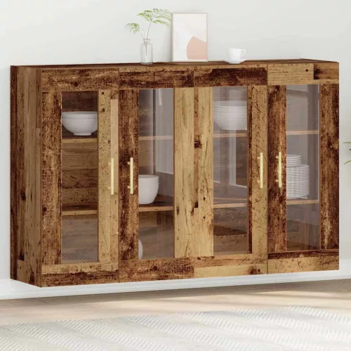 vidaXL Fali Szekrények 2 pcs Régi fa 69,5 x 34 x 90 cm Faanyag
