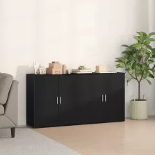   vidaXL Oldalszekrények 2 pcs Musta tammi 79 x 38 x 80 cm Faanyag
