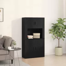 vidaXL Magasfiú Fekete tölgy 80 x 33 x 150 cm Faanyag
