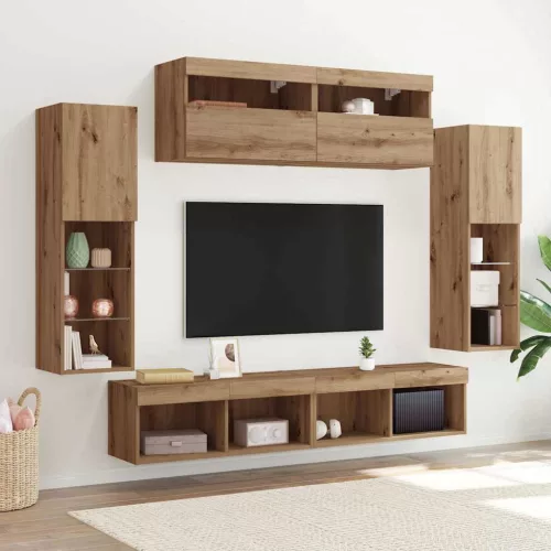vidaXL TV falit kabinet szett 6 pcs kézműves tölgy 30.5 x 30 x 102 cm