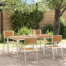 vidaXL Kert étkező szett 5 pcs Barna Tömör tíkfa